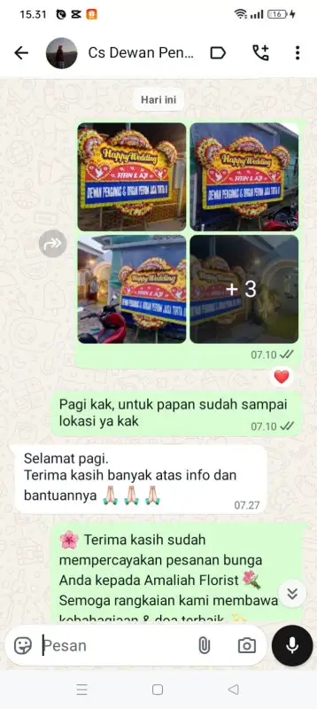 Testimonial papan bunga HALMAHERA BARAT